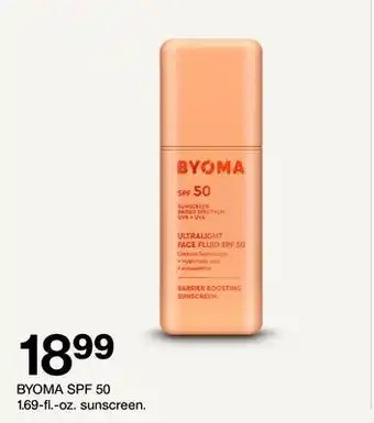 Target BYOMA SPF 50 1.69-fl.-oz. sunscreen offer