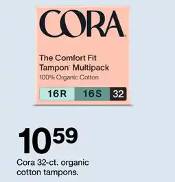 Target Cora 32-ct. organic cotton tampons offer