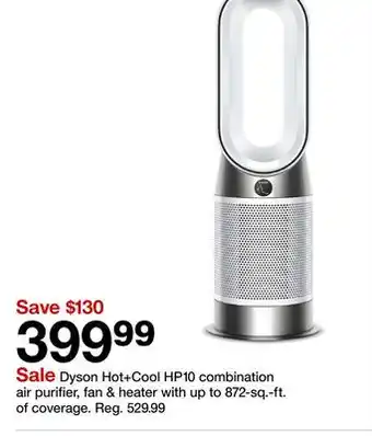 Target Dyson Hot + Cool HP10 combination air purifier, fan & heater offer