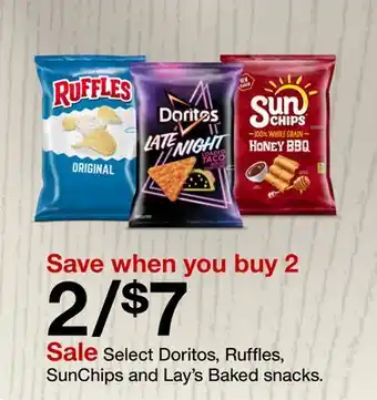 Target Select Doritos, Ruffles, SunChips and Lay's Baked snacks offer