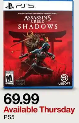 Target Assassin's Creed Shadows PS5 offer