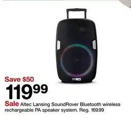 Target Altec Lansing SoundRover Bluetooth wireless rechargeable PA speaker system offer