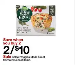 Target Select Veggies Made Great frozen breakfast items offer