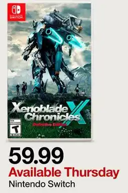 Target Xenoblade Chronicles X Nintendo Switch offer