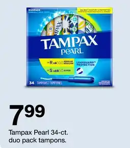 Target Tampax Pearl 34-ct. duo pack tampons offer