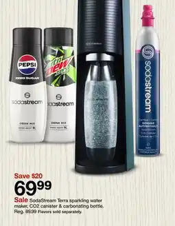 Target SodaStream Terra sparkling water maker, CO2 canister & carbonating bottle offer