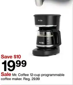 Target Mr. Coffee 12-cup programmable coffee maker offer