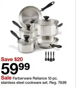 Target Farberware Reliance 12-pc. stainless steel cookware set offer