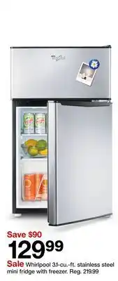 Target Whirlpool 3.1-cu.-ft. stainless steel mini fridge offer