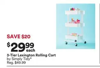 Michaels 3-Tier Lexington Rolling cart by Simply Tidy offer