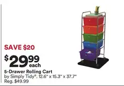 Michaels 5-Drawer rolling cart Tidy offer