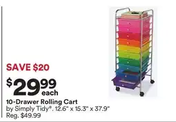 Michaels 10-Drawer Rolling cart By Simply Tidy offer