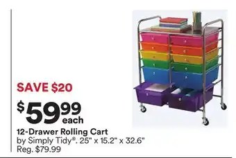 Michaels 12-Drawer rolling cart by Simply Tidy offer