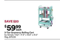 Michaels 3-Tier Gramercy rolling cart by Simply Tidy offer