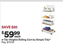 Michaels 4-Tier heights rolling cart by Simply Tidy offer