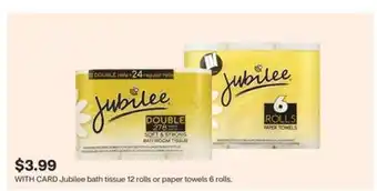 CVS Jubilee bath tissue 12 rolls or paper towels 6 rolls offer