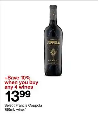 Target Select Francis Coppola 750mL wine offer