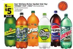 Dollar General Pepsi Wild Cherry, Mtn Dew Baja Blast , Brisk , Mug , Schweppes , Crush or Starry offer