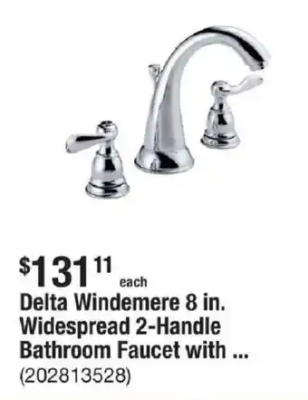 The Home Depot Delta Windemere 8 in. Widespread 2-Handle Bathroom Faucet with... offer