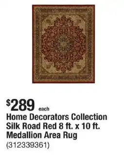 The Home Depot Home Decorators Collection Silk Road Red 8 ft. x 10 ft. Medallion Area Rug offer