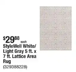 The Home Depot StyleWell White/ Light Gray 5 ft. x 7 ft. Lattice Area Rug offer