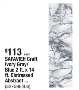 The Home Depot SAFAVIEH Craft Ivory Gray/ Blue 2 ft. x 14 ft. Distressed Abstract ... offer