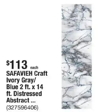 The Home Depot SAFAVIEH Craft Ivory Gray/ Blue 2 ft. x 14 ft. Distressed Abstract ... offer