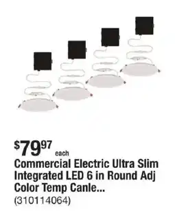 The Home Depot Commercial Electric Ultra Slim Integrated LED 6 in Round Adj Color Temp Canle... offer