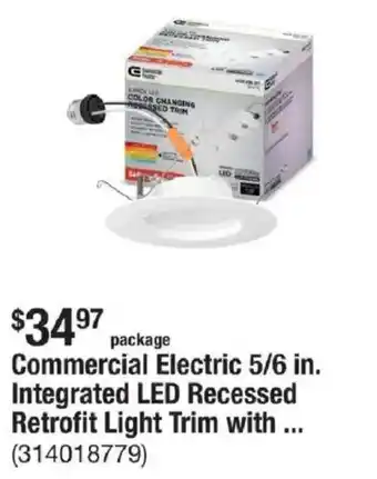 The Home Depot Commercial Electric 5/6 in. Integrated LED Recessed Retrofit Light Trim with... offer