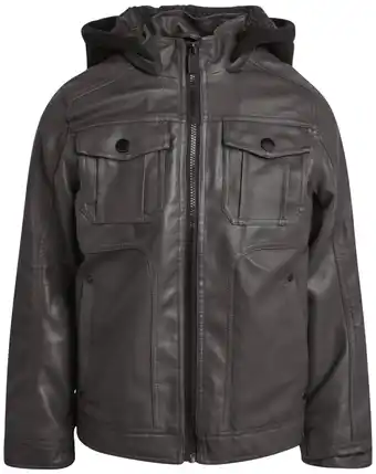 Walmart URBAN REPUBLIC Boys' Leather Jacket - Sherpa Lined Motorcycle Faux Leather Coat (Sizes: 8-20) offer