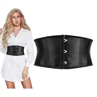 Walmart SUOSDEY Women Lace Up Corset Belt Black Waist Cincher For Dress offer