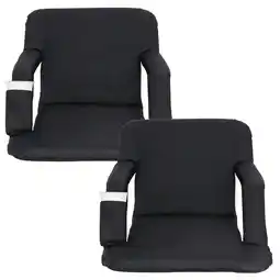 Walmart ZenSports 2 Pack Stadium Chair Seat for Bleachers 6 Reclining Positions - Black offer