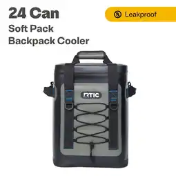 Walmart RTIC 24 Can Backpack Cooler, Leakproof Ice Chest Cooler with Waterproof Zipper, Blue/Grey offer