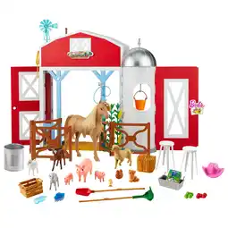 Walmart Barbie Horse Barn Playset with 25+ Feeding & Grooming Accessories Including 11 Animal Figures offer