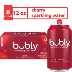 Walmart bubly Cherry Sparkling Water, 12 fl oz, 8 Pack Cans offer