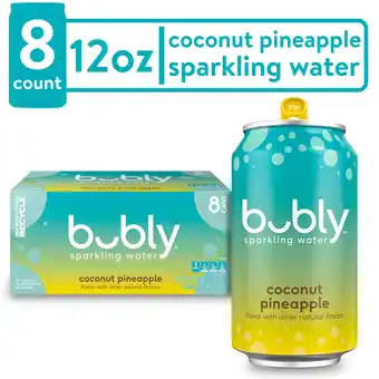 Walmart bubly Summer Coconut Pineapple Sparkling Water, 12 fl oz, 8 Pack Cans offer