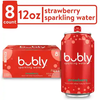 Walmart bubly Strawberry Sparkling Water, 12 fl oz, 8 Pack Cans offer