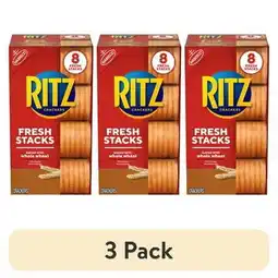 Walmart (3 pack) RITZ Fresh Stacks Whole Wheat Crackers, Travel Snacks, 11.6 oz (8 Multi Snack Packs) offer