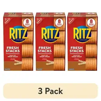 Walmart (3 pack) RITZ Fresh Stacks Whole Wheat Crackers, Travel Snacks, 11.6 oz (8 Multi Snack Packs) offer