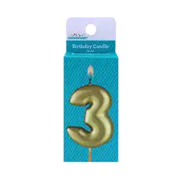 Walmart Way to Celebrate! Gold Birthday Candle, Number 3 offer