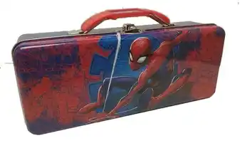 Walmart Spiderman Tote Tin Box with Handle and Clasp, Reusable, Tin Plate Steel, 1 count offer