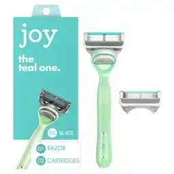 Walmart Joy Female Razor Handle and 2 Blade Refill Cartridges, Teal offer