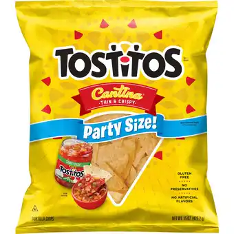 Walmart Tostitos Cantina Thin and Crispy Tortilla Chips, Party Size, 15 oz Bag offer