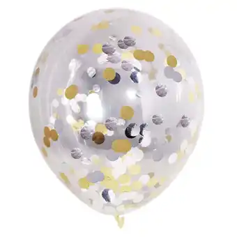 Walmart Way to Celebrate! 12in. Birthday Party Gold & Silver Foil Confetti Balloons, 5 Counts offer