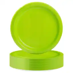 Walmart Neon Green Paper Dinner Plates, 9in, 55ct, Way to Celebrate! offer