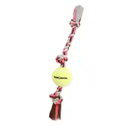Walmart Mammoth Flossy Chews Cottonblend 3 Knot Tug Rope Dog Toy with Mini Tennis Ball, Mini 11 offer