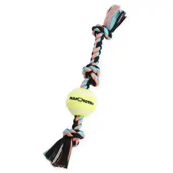 Walmart Mammoth Flossy Chews Cottonblend 3 Knot Tug Rope Dog Toy with Mini Tennis Ball, Mini 11 offer