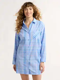 Walmart Joyspun Women’s Woven Long Sleeve Button Front Sleepshirt, Sizes XS-3X offer