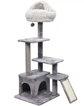 Walmart Catry 4-Level Grey Cat Tree With Condo and Scratching Pad, 48'' Height offer