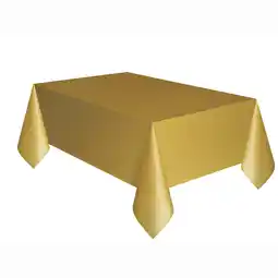 Walmart Gold Plastic Party Tablecloths, 108 x 54in, 3ct, Way to Celebrate! offer